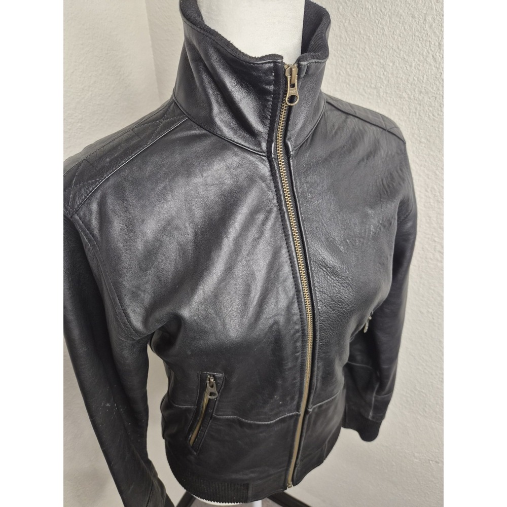 Women's Black Leather Jacket See pics for measurements